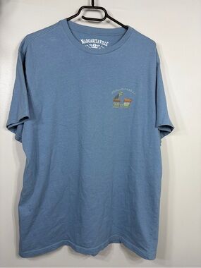 Margaritaville Keep Calm Enjoy Life Toucan Beach Graphic T-Shirt Large Blue